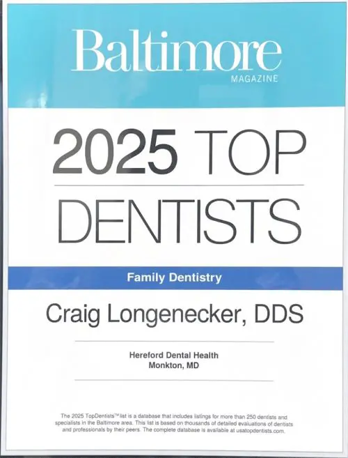 2025 Top Dentists Baltimore Magazine