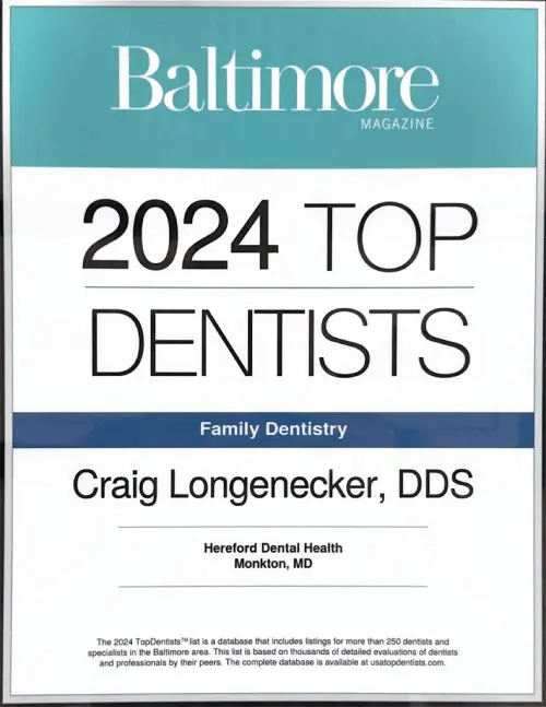 2024 Top Dentists Baltimore Magazine