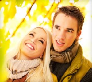 Beautiful couple in the park.